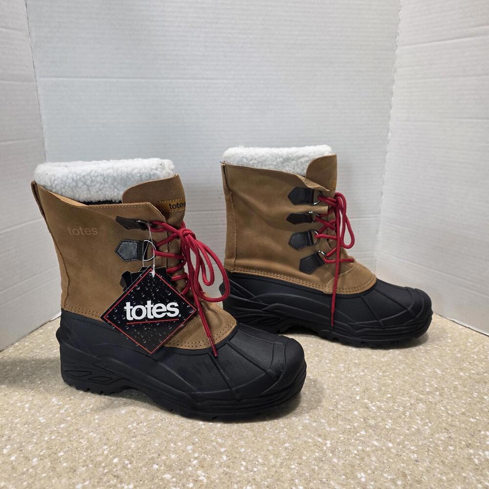 Totes Coastal Tan Waterproof Winter Boots Men's Size 11 New